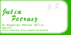 julia petrusz business card